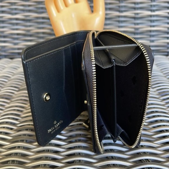 Kate Spade Staci Small Zip Around Bifold Wallet Black - Picture 11 of 16